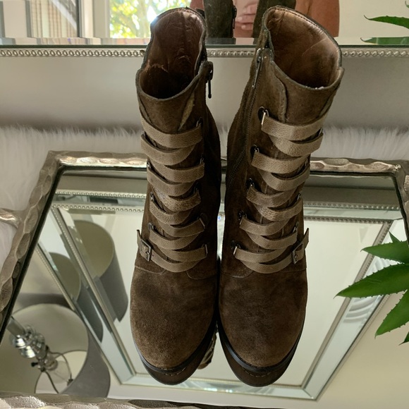 Shoes - BCBG Leather wedge boot. Sz 7.5